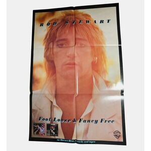 Rod Stewart Foot Loose &‎ Fancy Free Vintage 1977 Promo Poster 23x35 Warner Bros